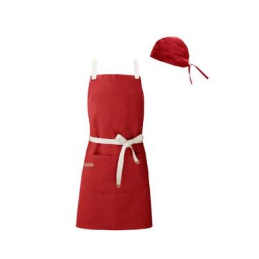 Imagem de Avental e Bandana Vermelha Bar Cozinha Vegano Unissex - CASACHA