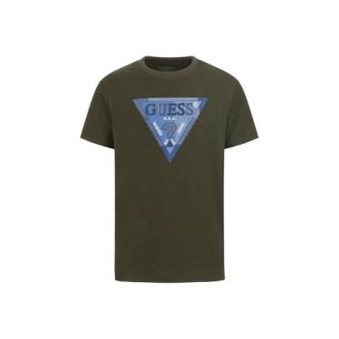 Imagem de GUESS Camiseta masculina triângulo ecológico, Olive Morning, G