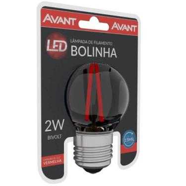 Imagem de Lâmpada LED Bolinha Filamento 2W Vermelha Bivolt Avant