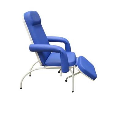Imagem de Poltrona Descanso Reclinável Com Perneira Independente Azul Royal - Me