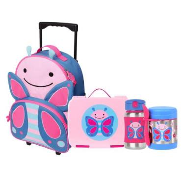 Imagem de Kit Completo Escolar com Mala de Rodinha Zoo Borboleta Skip Hop