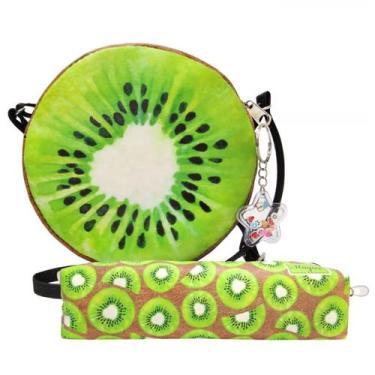 Imagem de Kit Infantil Bolsa e Estojo Frutinhas Kiwi Magicc