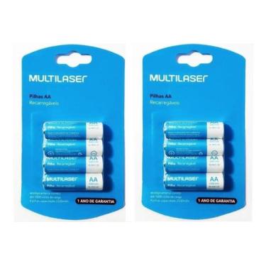 Imagem de Pilhas Recarregáveis AA 8 Unidades Multilaser 2500 Mah
