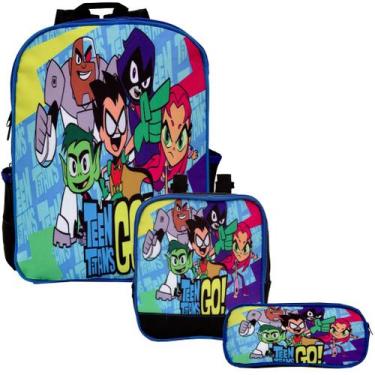 Imagem de Kit Mochila Infantil Masculina Lancheira Estojo Jovens Titãs - TOYS 2U