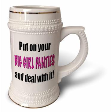 Imagem de 3dRose Coloque sua calcinha de menina grande e lide com isso, caneca Stein, 510 g, 623 g, branca