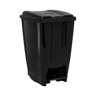 Imagem de Lixeira Com Pedal e Tampa Eco Nature 40L Preta 32x40x52 Cm - Jaguar, P