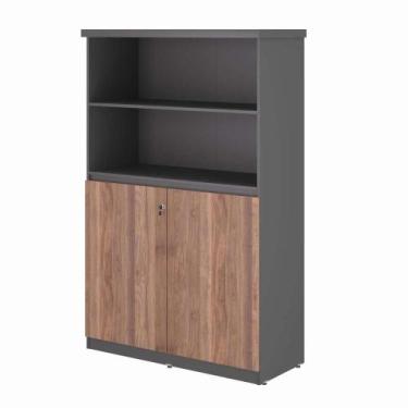 Imagem de Estante Alta com 3 Prateleiras Golden Noce Preto - Mais de Casa