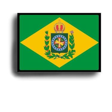 Imagem de Quadro Decorativo Bandeira da Monarquia Brasileira com Moldura E Aceta