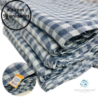 Imagem de Pano de chão Xadrez Especial 45cm x 65cm kit com 50 unidades - Caebite