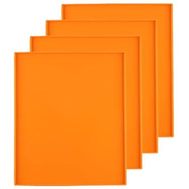 Imagem de BuRuiJi 4 bandejas desidratadoras de silicone com borda (30 x 25 cm), folhas de silicone compatíveis com Cosori CP267-FD, tapetes desidratadores de silicone antiaderentes reutilizáveis para frutas,