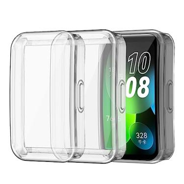 Imagem de WUWOCJ Pacote com 2 capas protetoras de tela compatíveis com Huawei Band 8/9/10, capa protetora de TPU (transparente/transparente)