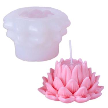 Imagem de Tone Fun Moldes de silicone em forma de flor de lótus alto para fazer velas, resina, velas de aromaterapia, sabonete de cera artesanal, decoração de casa, artesanato