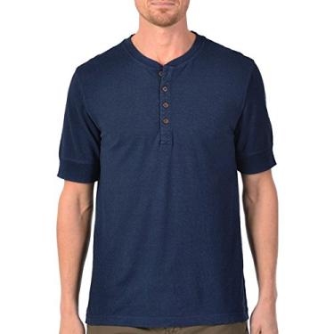 Imagem de Gramicci Camisa masculina Paxton Organic Henley, azul índigo XGG