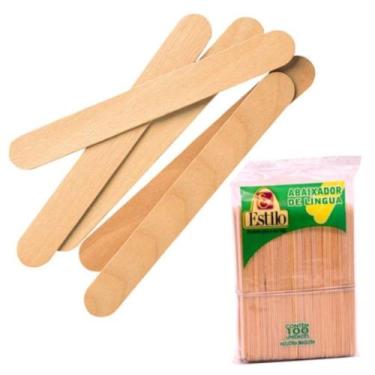 Imagem de Abaixador de Língua em Madeira 14cm x 1,4cm 100 Unidades Estilo