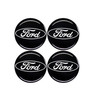 Imagem de Jogo de emblemas para calota resinado preto ford 48mm - EMBLEMAX/MARCO