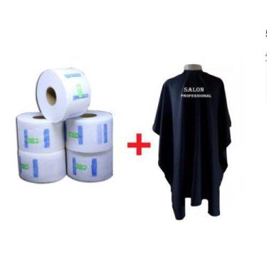 Imagem de 500 Golas Higienicas Descartável Barbeiro + Capa Corte Preta - golahds