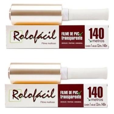 Imagem de Rolo Facil Filme Pvc Transp 12cm X 140m Kit C/2 Un Dispafilm