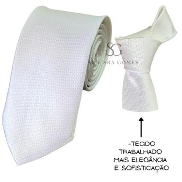 Imagem de Gravata Branca para Padrinhos e Eventos Tecido Trabalhado Traço - Hero
