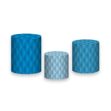 Imagem de Trio De Capa Cilindro - Capitonê Realeza Azul 008 - Via Cores