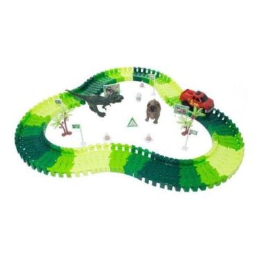 Imagem de Kit Dinossauro Rex Dino Com Carrinho Pista 141 Peças. - toy king