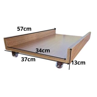 Imagem de Suporte CPU para Gabinetes Grandes com rodas em Gel Carvalho Alta qual