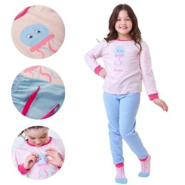 Imagem de Pijama infantil Unissex para Meninos ou Meninas, conjunto de roupas, m