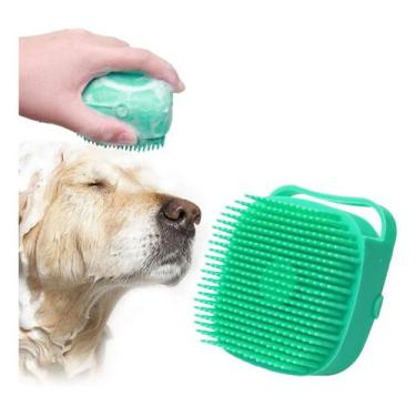 Imagem de Escova De  Banho Pet Cachorro Gato Dispenser Shampoo Zein, Sortida