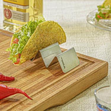Imagem de Suporte para servir ou expor 2 ou 3 Tortilhas Tacos em Inox - Maxx Dia