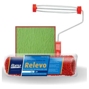 Imagem de Rolo Para Textura + Suporte Gaiola C/ Rosca 23cm  - Roma