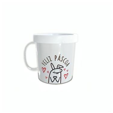 Imagem de Caneca Acrílica Rosqueável Personalizada - Páscoa Flork - Branco - 1 u