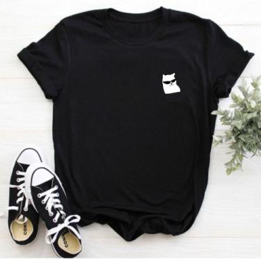 Imagem de Camisa BabyLook Feminina Gato Gatinha Style Tumblr - SEMPRENALUTA, Pre