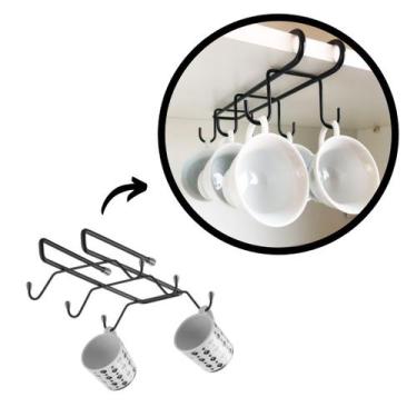 Imagem de Suporte para Xícaras Suspenso Organizador Armário Cozinha - Shop Mais 