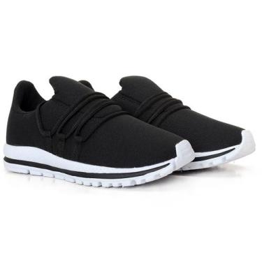 Imagem de Tênis Masculino Com Cadarço Esporte Lig Shoes, Preto, Branco, 34