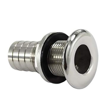Imagem de Aço inoxidável 316 Combo aço inoxidável 2,54 cm ID Thru-Hull Fitting w/Nut com junta para barcos, iates, marítimos