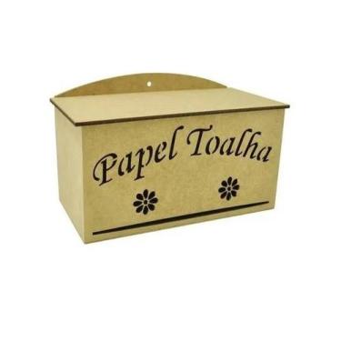 Imagem de Kit 5 Porta Papel Toalha com Flor 25x13x16 Mdf Madeira - ATACADÃO DO A
