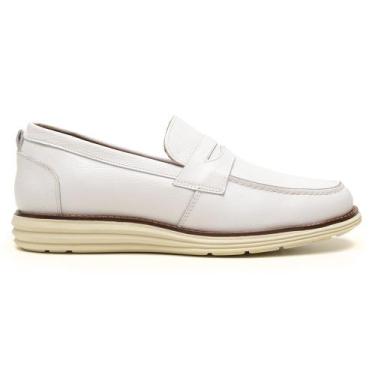 Imagem de Sapato Casual Masculino em Couro Oxford Confort Mocflex Branco, 41, Br
