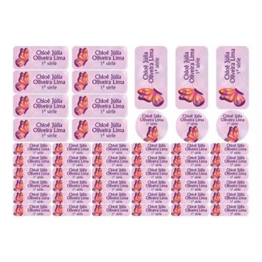 Imagem de 50 Etiquetas Escolares Personalizadas Vinil Borboleta - Tectoner, BORB