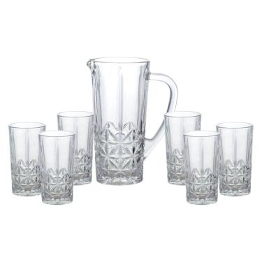 Imagem de Jogo Com 6 Copos Altos 270ml E 1 Jarra 1l Vidro Stella 25824 Bon Gourmet