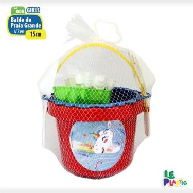 Imagem de Baldinho de praia girls 15cm c/6 pecas leplastic