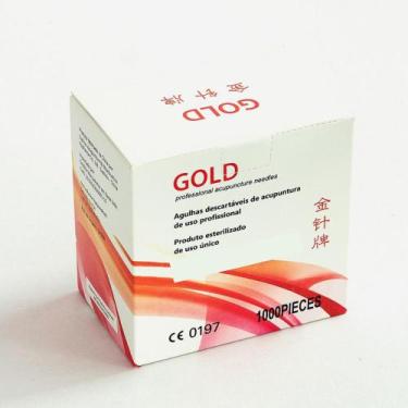 Imagem de Agulhas de Acupuntura 20x40 Caixa com 1000 Unidades - Gold