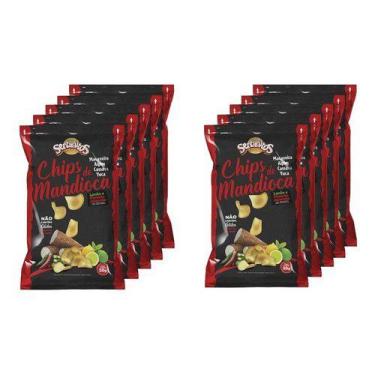 Imagem de Chips Mandioca Limão E Jalapeña 50g Sertanitos - 10 Unidades