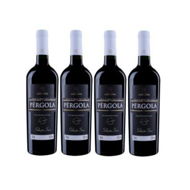 Imagem de Kit 4 Un Vinho Tinto Seco Seleção Pérgola 1 L