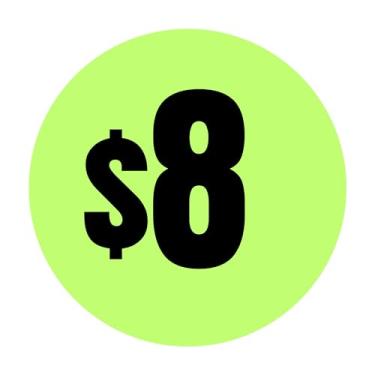 Imagem de Mobiusea Creation 480 adesivos de preço | Etiquetas de preço em dólar | 1,9 cm de diâmetro | Etiquetas de preço pré-impressas | Adesivos de venda de garagem (8 dólares | 480 peças)