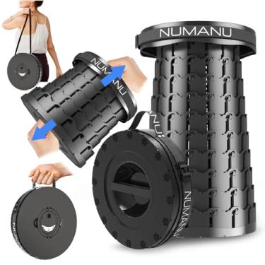 Imagem de NUMANU Banco dobrável 2025 atualizado de 50 cm, 2GG, peso máximo de 453 kg, assento pop-up mais largo e mais alto, cadeira dobrável retrátil portátil resistente ou descanso para os pés de viagem