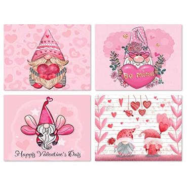 Imagem de Small World Greetings Cartões de Dia dos Namorados Gnomos caprichosos 12 unidades - em branco dentro com envelopes - Tamanho A2 14 x 10,8 cm - Amigos, família e mais