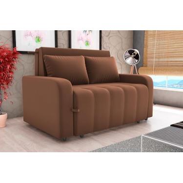 Imagem de Sofa Cama Amora New 3 Lugares Suede Veludo Aconchegante (Terracota)