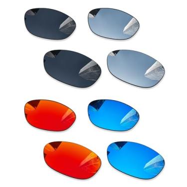 Imagem de Combine8 4 pares de lentes de reposição ploarizadas para óculos de sol Oakley Straight Jacket 2007 - preto + titânio prata + azul gelo + vermelho fogo