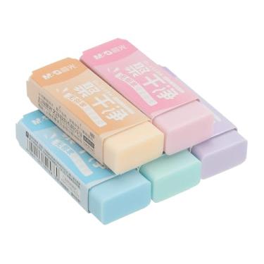 Imagem de M&G Pacote com 5 borrachas, borrachas de lápis, grandes borrachas coloridas, bloco macio, fácil de limpar, durável, para esboçar, desenhar, artistas, professores, lápis de cor, carimbos, 5 cores