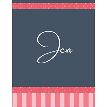 Imagem de Jen: DOTTED Journal Retro Sketchbook A4 Thick LARGE XL Notebook 200 Pages DOT GRID Paper Vintage Name Gifts For Jen Luxurious MATTE Cover 8.5"x11"