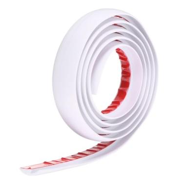 Imagem de HARFINGTON Faixa de transição de piso 3,5 cm 2 m autoadesiva PVC tapete para azulejo acabamento de borda de transição tira de cobertura para pisos irregulares altura 5 mm, branca